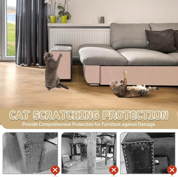 Katteskrapematte - Selvklebende DIY Sofa Katteklorebeskyttelse (Khaki, 40×200Cm)