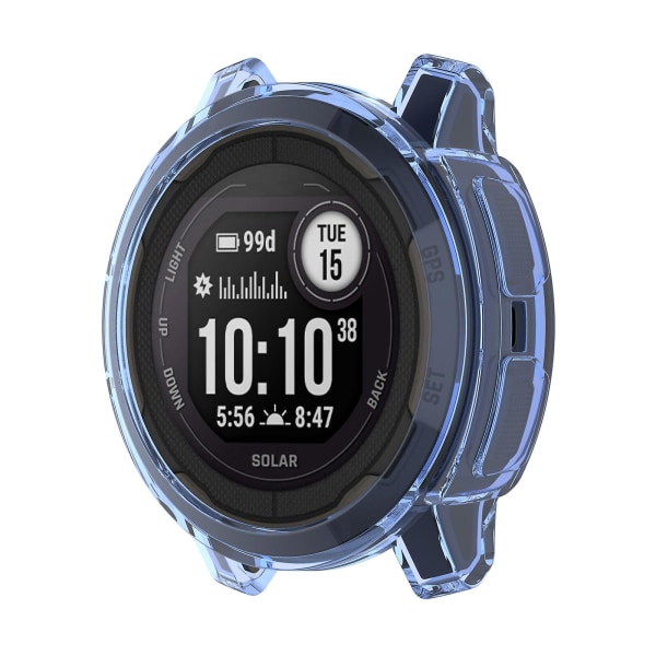 för Smart Watch Housing Bumper Cover Ram för case för Shell för Instin Transparent Blue