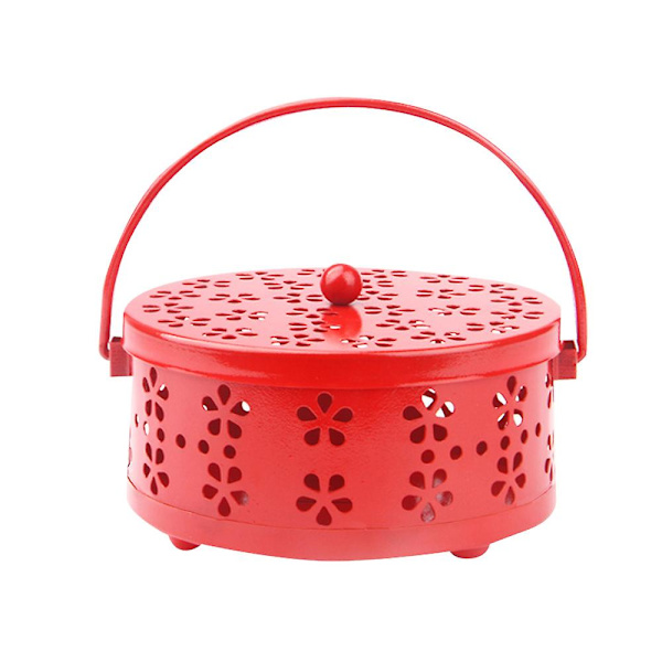 Myggspiralhållare Retro Bärbar Mosquito Rökelsebrännare nsect Repellents Box Red