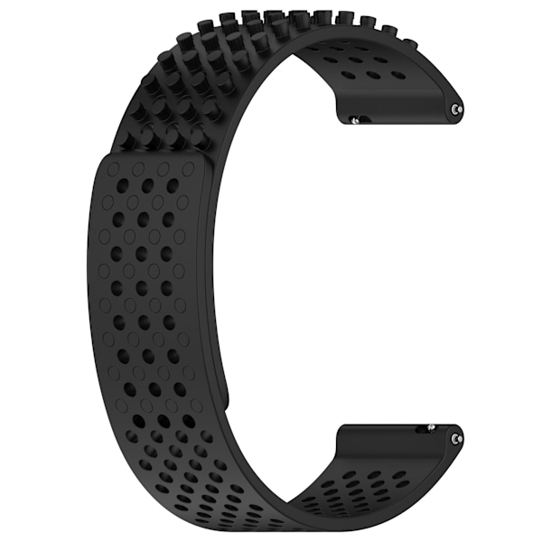 20mm Andningsbart Silikonklockarmband För Huami Amazfit Gts 4 Mini/samsung Gear Sport/ Huawei Watch 2 Black