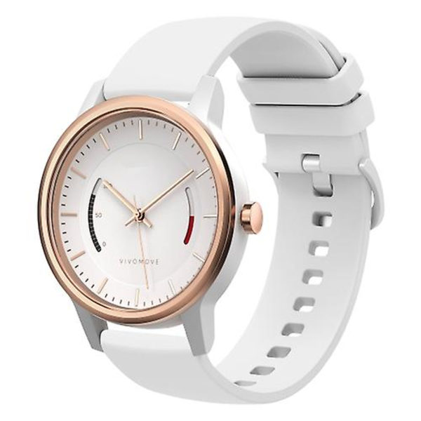Til Garmin Vivomove 20 mm ensfarvet blød silikone urrem LYX White