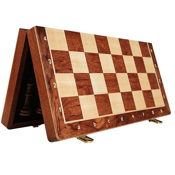 Set 45cm Stort hopfällbart schackbrädspel 2 extra damer