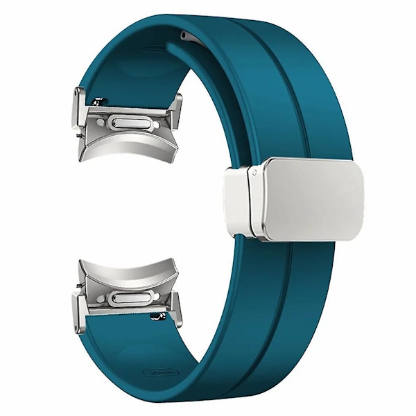 Mjukt silikonarmband med magnetlås till Samsung Galaxy Watch4 / Watch 5 / Watch6 Rock Cyan