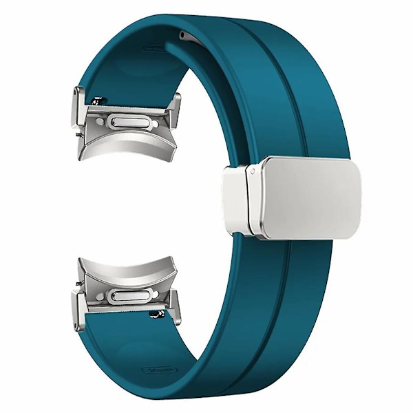 Til Samsung Galaxy Watch4 / Watch 5 / Watch6 Rem til håndled Blødt silikoneur med magnetisk spænde Rock Cyan