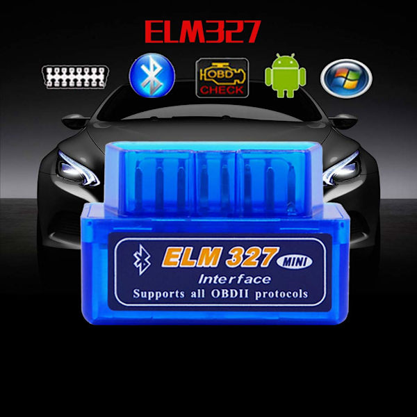 Elm327 Obd2 V1.5 Bluetooth Bildiagnoseværktøj (Sort)