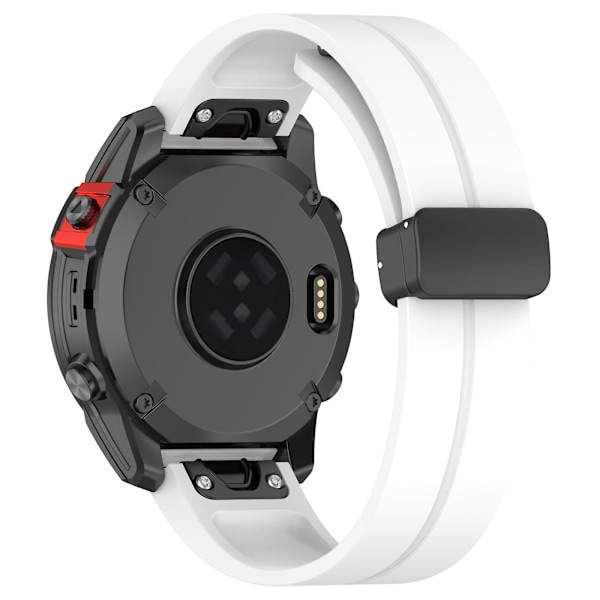 Svart spenne 22mm silikonrem klokkestropp for Garmin Fenix 7/forerunner 965/955/945/935 White