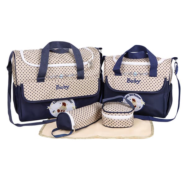 5 st skötväska set, flaskhållare för bebis Navy Blue