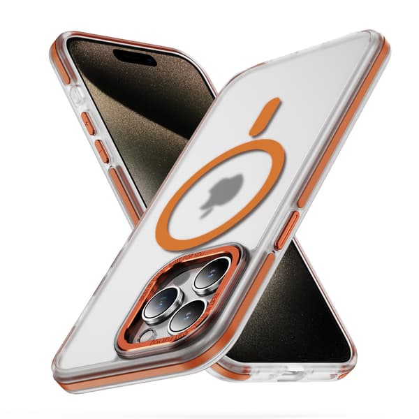 Fodral för iPhone 16 Plus 360 Magnetisk Ringhållare Anti-fall Skyddsfodral Orange