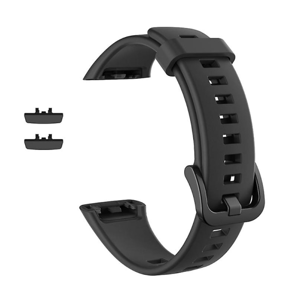 Mjuka silikonarmband ersättningsarmbandsremmar för Honor Band 6 Watch Black