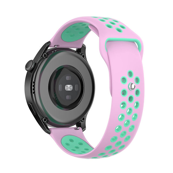 Dubbelfärgat justerbart silikonklockarmband 22 mm för Huawei Watch 3/Watch 3 Pro/Teal Pink K