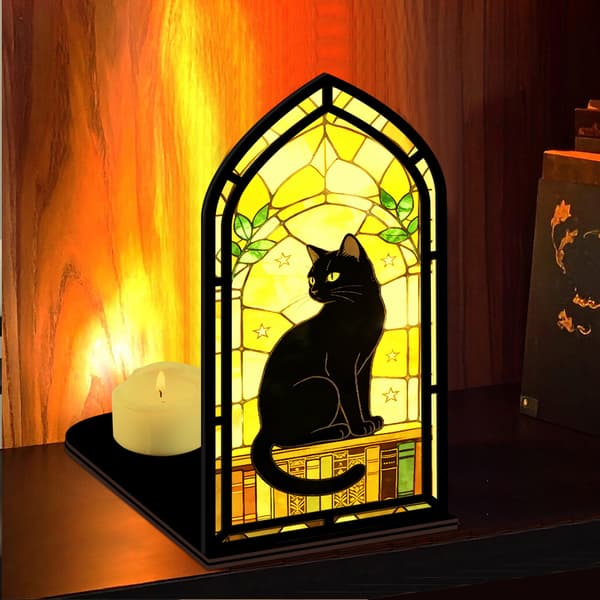 Fantasy bokkrok for bokelskere, med stearinlyslampe Black Cat 2