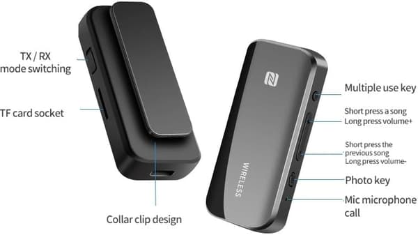 Bluetooth 5.0 Aux-adapter 3,5 mm jackstik