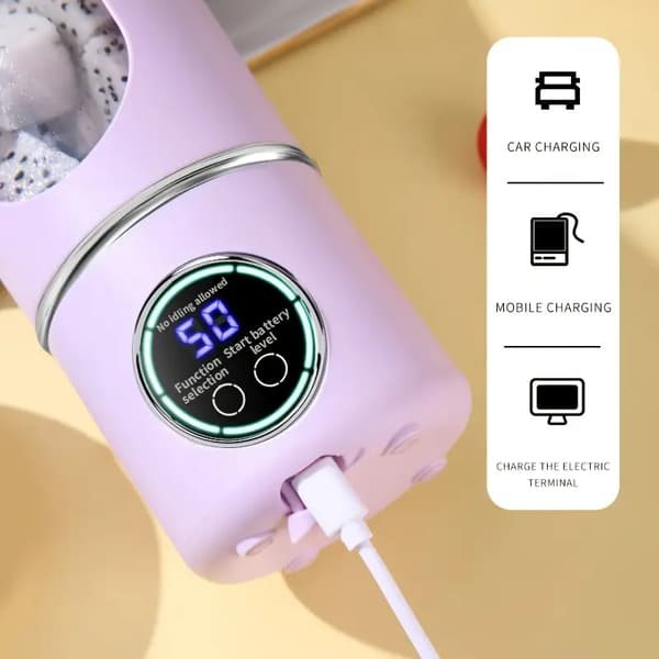 Juicer Kompakt 700 ml med digitalt display og 12 knive (lyserød)