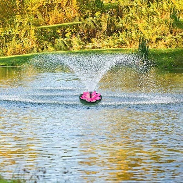 Lotus-suihkulähdepumppu, kelluva koriste, sopii puutarhaan, lintukylpyyn, vesiaiheeseen, akvaarioon (1,2 W)