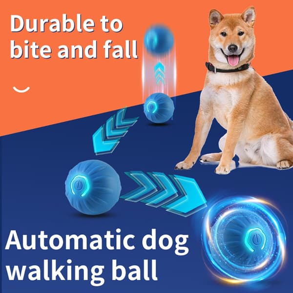 Leksaker för katt hund, automatisk studsande hundboll, interaktiv hundleksak (orange)