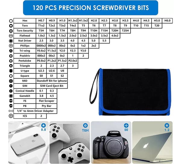 Precisionsskruvmejselsats - 142 i 1 för iPhone, Macbook, dator, laptop