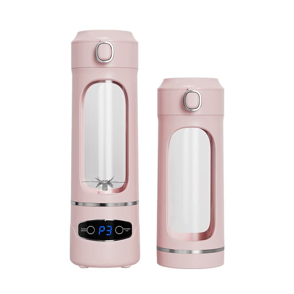 Juicer 600Ml Med 12 Rostfria Blad, Usb-C Laddning (Rosa)