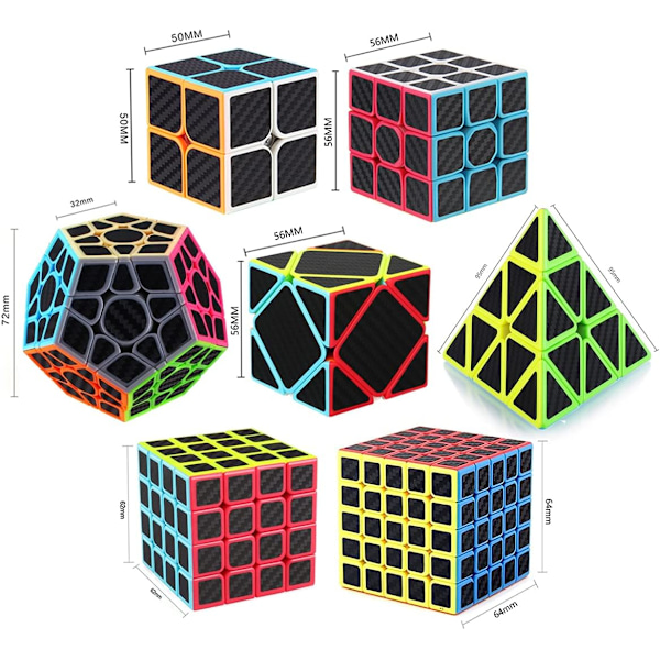 Hiilikuitu Tarra Rubikin Kuutio Sarja, Sopiva, Transformer King Kong Rubikin Kuutio 5-Osainen Sarja