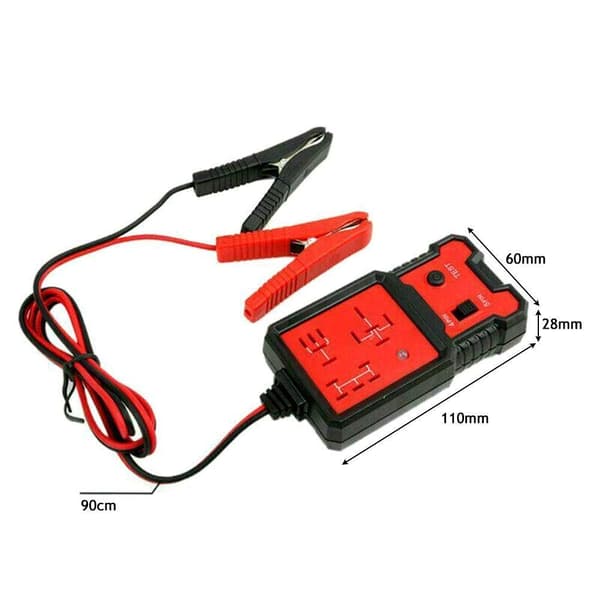 Batteritester 12V Elektronisk relétester med klips for bilreparasjon