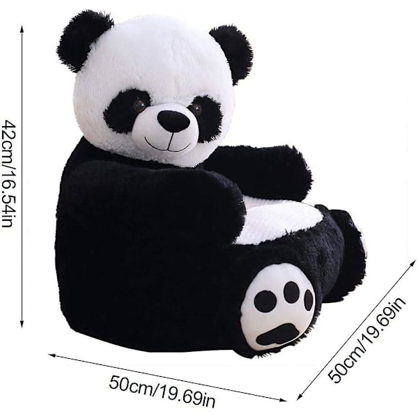Plysj lenestol for barn Babysitting Støttesofa Utstoppet dyredukke Barnesofa Setepute Plysjmøbler (panda)