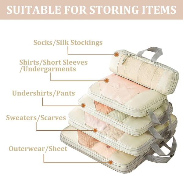 Resväska organiseringsväska set, 10-pack (svart)