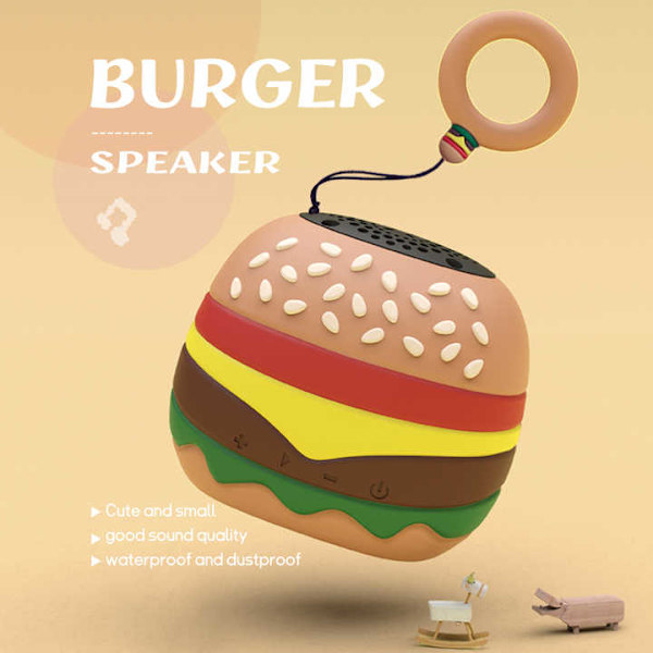 Bluetooth-högtalare Hamburger, med USB-gränssnitt, stöder Bluetooth/TF-kort/FM