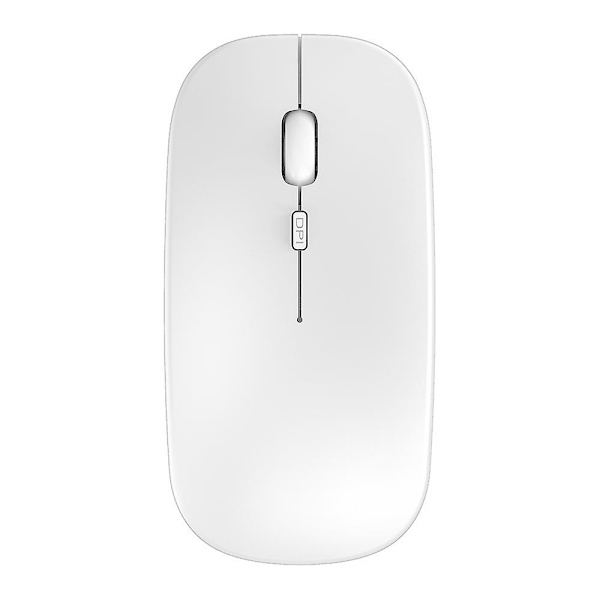 Dual Mode Version 2,4 g trådlös mus, Mute Silent Mini optiska sladdlösa möss, ultratunn 1600 dpi trådlös mus kompatibel med bärbar dator, dator, bärbar dator White