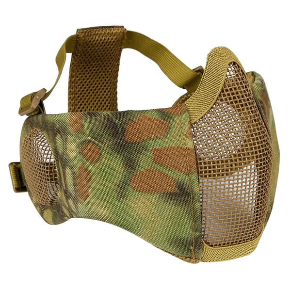 Vikbar taktisk halvmask i mesh med öronskydd (Python Camouflage)