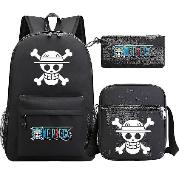 3 stk Luffy Skoletaske Vandtæt Usb Anti-tyveri Rygsæk Til Kvinder Mænd - Laptop Rejsetaske, Outdoor Sport Mochilas 2