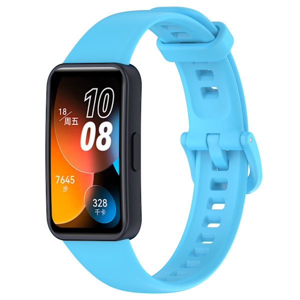 Ersättningsarmband 24mm PU-läder klockarmband för Huawei Band 8 Sky Blue