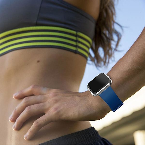 Justerbart silikonarmband för klocka, längd: 102 + 95 mm för Fitbit Versa Dark blue D Fitbit Versa