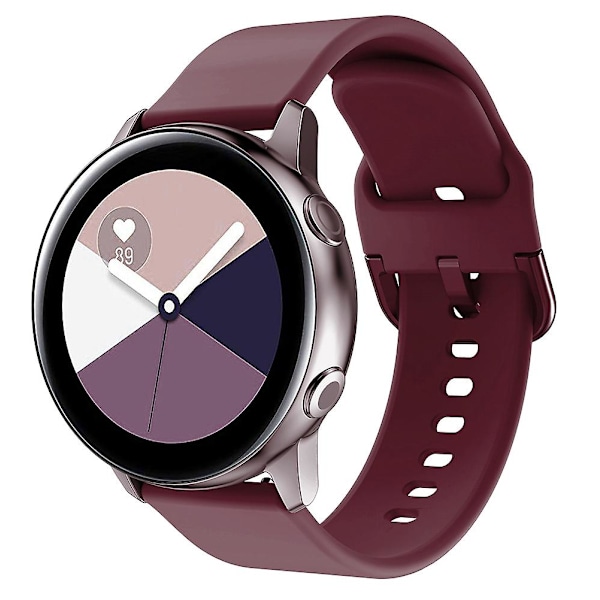 For Samsung Galaxy Watch 5 40mm/44mm/Watch 5 Pro 45mm/Watch4 40mm/44mm/Watch4 Classic 42mm firkantet spenne design silikon klokkebånd håndleddsstropp Wine Red