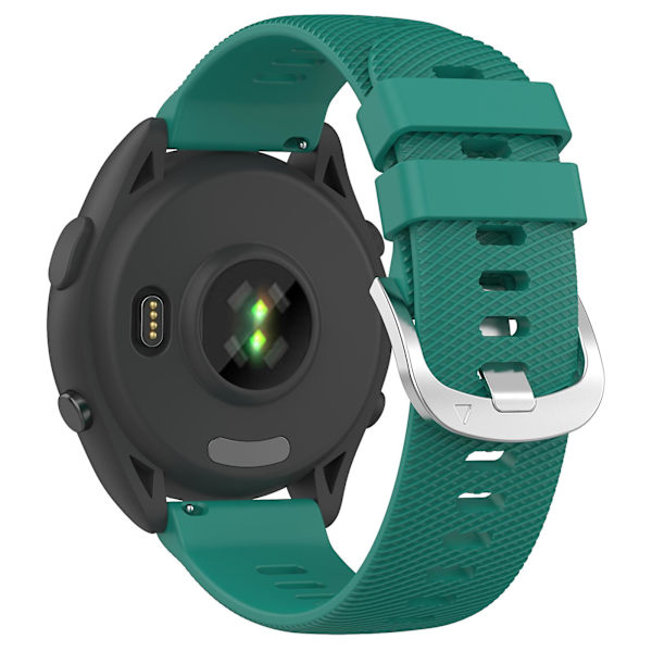 For Garmin Forerunner 265 Silikone Urrem 22mm Krydsstribet Blød Sport Udskiftningsurrem Dark Green