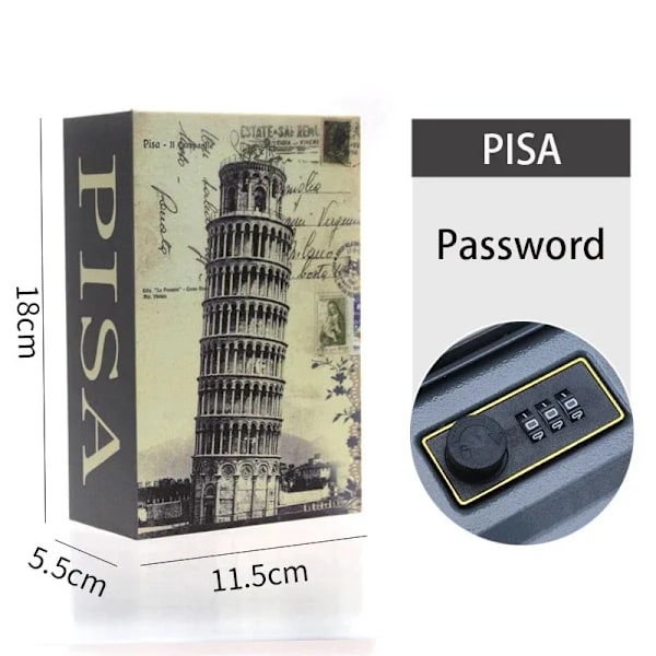 Säästöpossu, salasanasuojattu kassakaappi käteiselle ja kolikoille (Pisa)