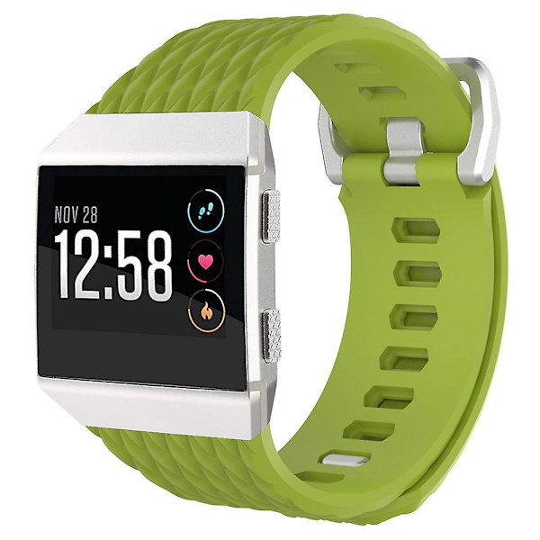 For Fitbit Ionic Dragon Scale Texture Silikon Armband med Spänne, Storlek:S(Vit) S Lime Green