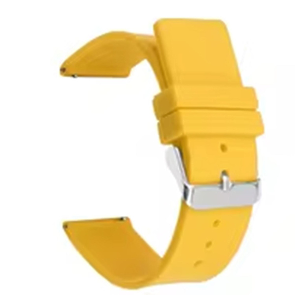 20mm yleinen silikonihihna urheilullinen rannekorun vaihto hopeaklipsilla Yellow