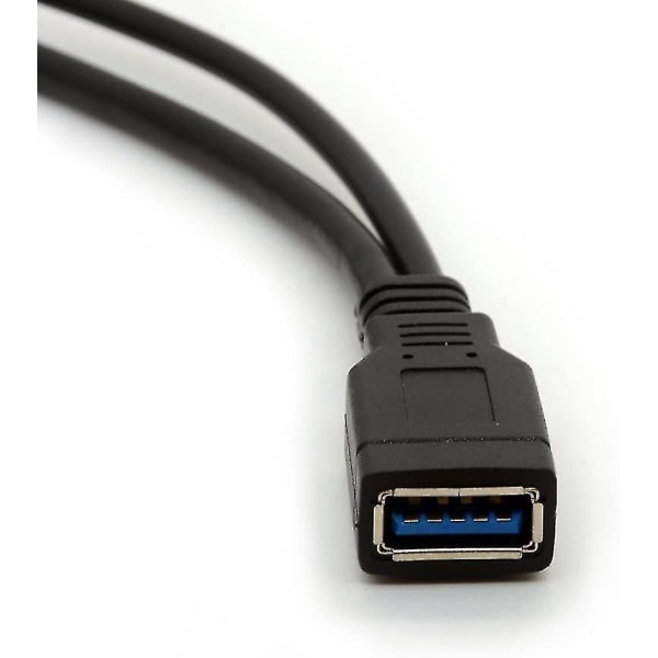 USB 3.0-kabel Dubbla power Y-adapter typ A ledning hane till hona förlängningskod 30 cm (d-4-)