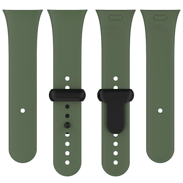 Xiaomi Redmi Watch 3 -rannekke, pehmeä silikoniranneke painonappikiinnityksellä Light Green Black G Xiaomi Redmi Watch 3
