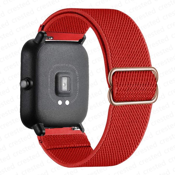 20mm/22mm ranneke Amazfit Gts 4//2/2e/3/gts2 Mini/gtr 4/3/ pro/gtr2/47mm/stratos Nylon elastinen watch rannekoru Amazfit haarukkahihna 20mm red