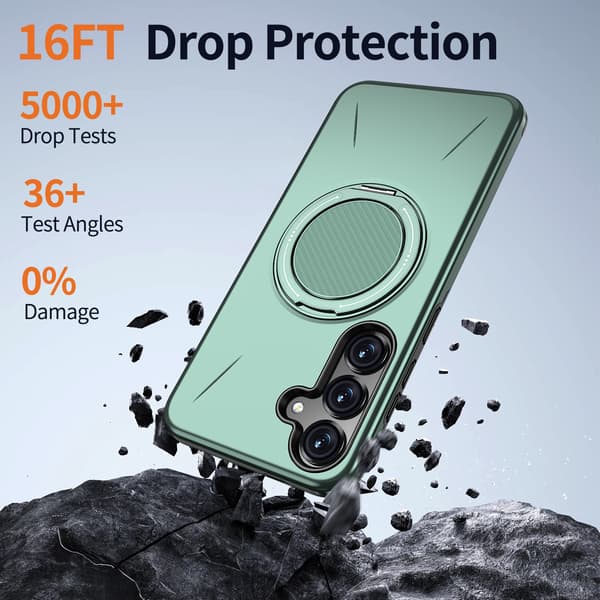 Etui til Samsung Galaxy S24, roterende støtteben TPU + PC (grønn)