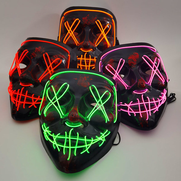 Cosmask Halloween Neon Mask Led Mask Masque Masquerade Party Masks Light Helow In The Dark Hauskat naamiot Cosplay-asutarvikkeet 1