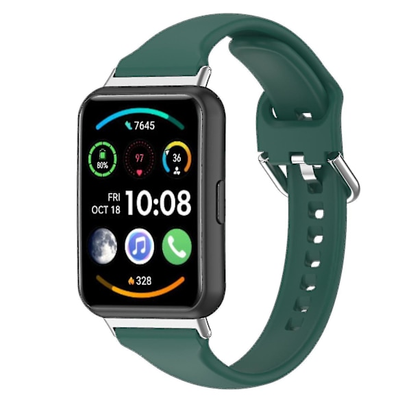 Silikonarmband för Huawei Watch Fit 2, snabbfrigörande sportarmband, ersättningsarmband Green, Green D Huawei Watch Fit 2