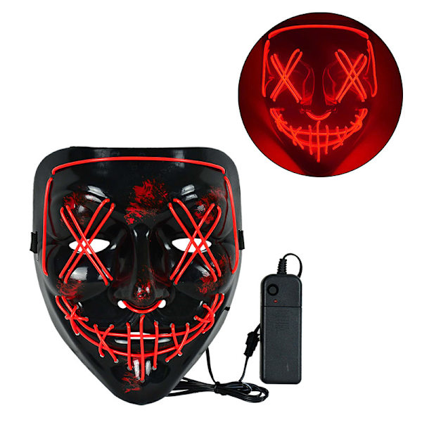 Cosmask Halloween Neon Mask Led Mask Masque Masquerade Party Masker Lys Glow In The Dark Morsomme masker Cosplay kostymeutstyr 2