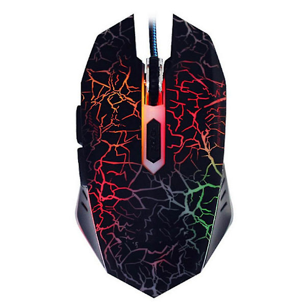 Sjq Gaming Mus USB Trådbunden 2400 Dpi Ergonomisk Gamer Möss Led Bakgrundsbelyst Black