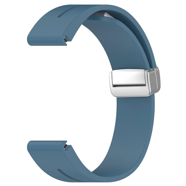 Silikon 26mm Fällbart Silver Spänne Klockarmband För Garmin Fenix 7x/7x Solar/tactix 7 Pro Blue