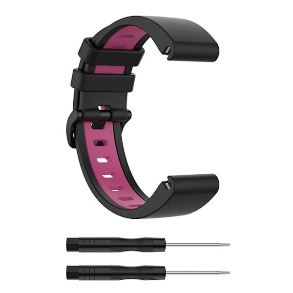 Silikonarmbandsbälte för Fenix ​​7X Watch Soft Strap Loop Armband Black rose red