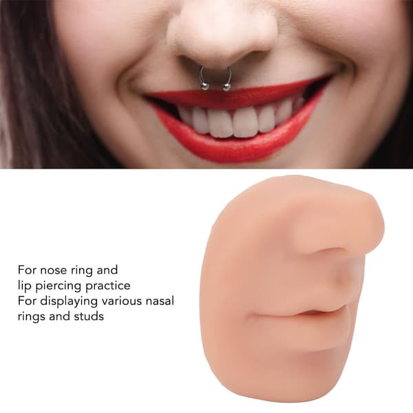Silikone næsemodel, blød silikone læbepiercingmodel Dark skin tone