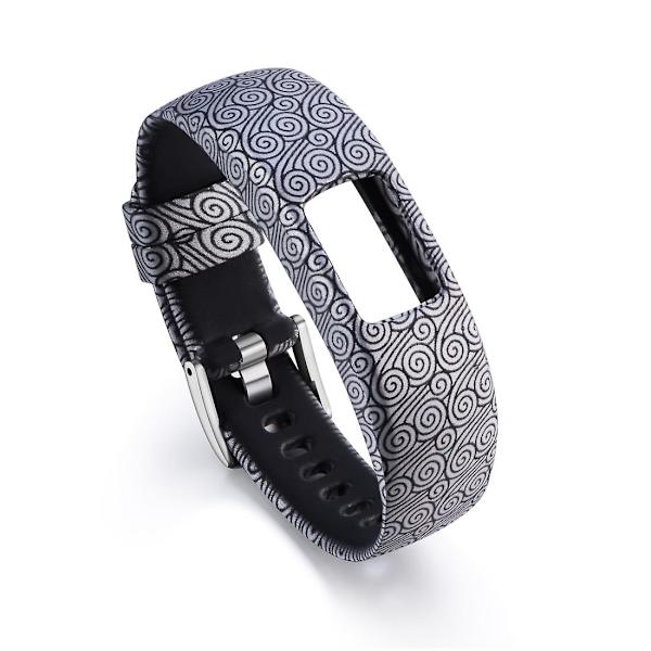 Til Garmin Vivofit 4 Gloss & Color Integreret Silikonurrem (Hvid) Til Garmin Vivofit 4 Black Clouds
