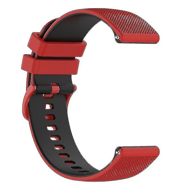 Klockarmband för Garmin Vivoactive 4/Garmin Forerunner 255 klockarmband rutnät textur ersättningsklocka Red Black E Garmin Forerunner 255