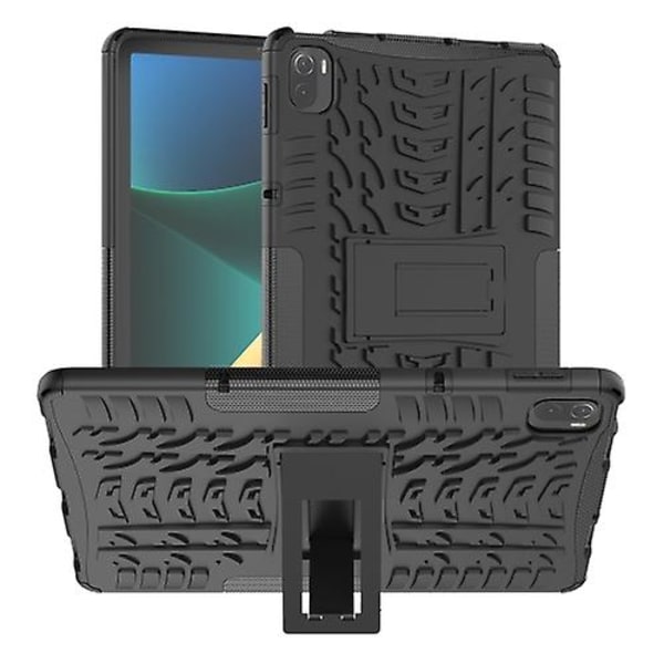 Tire Texture Tpu + Pc Stötsäkert case med hållare för Xiaomi Pad 5/5 Pro Black